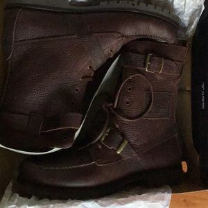 New Ralph Lauren Mahogany Oiled Rubbed Boots. Size 13